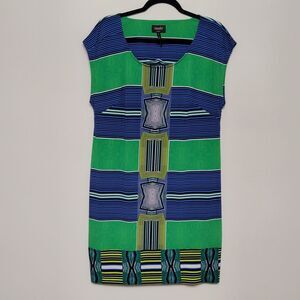 Laundry by Shelli Segal Women’s S Multicolor Geometric Print Dress Short Sleeve